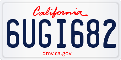 CA license plate 6UGI682