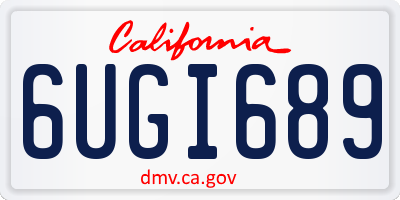 CA license plate 6UGI689