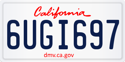 CA license plate 6UGI697
