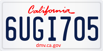 CA license plate 6UGI705