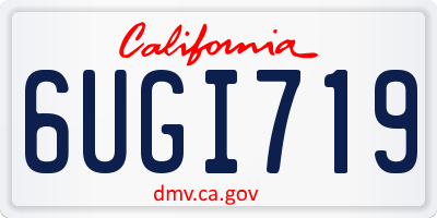 CA license plate 6UGI719
