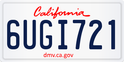 CA license plate 6UGI721