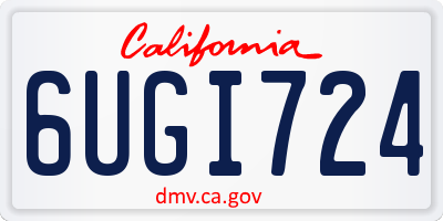 CA license plate 6UGI724