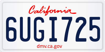 CA license plate 6UGI725