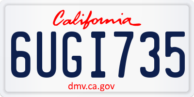 CA license plate 6UGI735