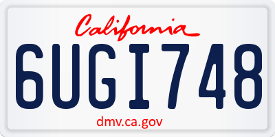CA license plate 6UGI748