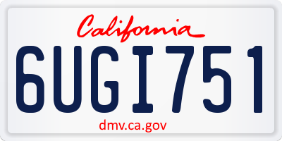 CA license plate 6UGI751