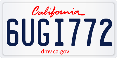 CA license plate 6UGI772