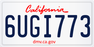 CA license plate 6UGI773