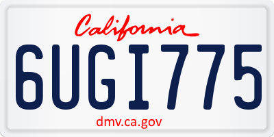 CA license plate 6UGI775