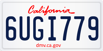 CA license plate 6UGI779