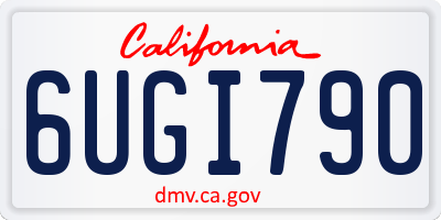 CA license plate 6UGI790