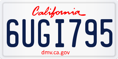 CA license plate 6UGI795