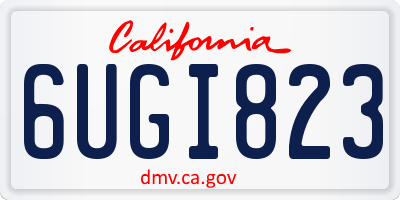 CA license plate 6UGI823