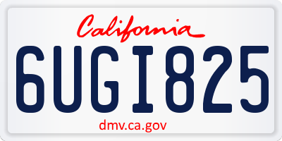 CA license plate 6UGI825