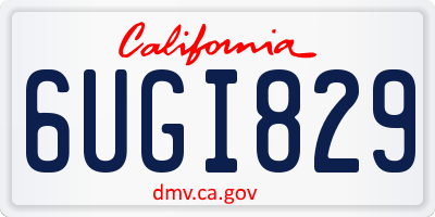 CA license plate 6UGI829