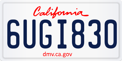 CA license plate 6UGI830