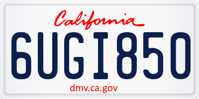 CA license plate 6UGI850