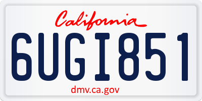 CA license plate 6UGI851