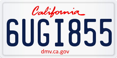 CA license plate 6UGI855
