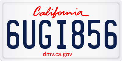 CA license plate 6UGI856