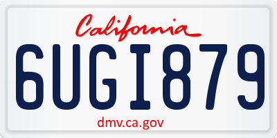 CA license plate 6UGI879