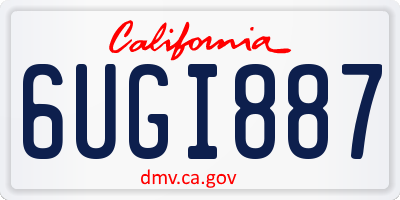 CA license plate 6UGI887