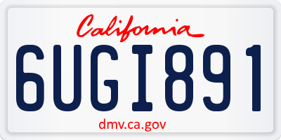 CA license plate 6UGI891