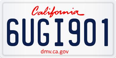 CA license plate 6UGI901