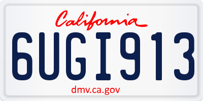 CA license plate 6UGI913