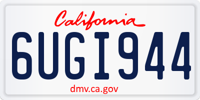 CA license plate 6UGI944