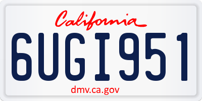 CA license plate 6UGI951