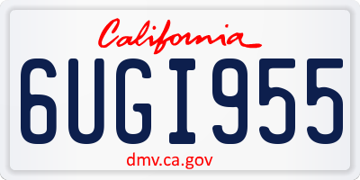 CA license plate 6UGI955