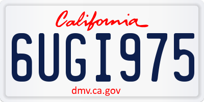 CA license plate 6UGI975