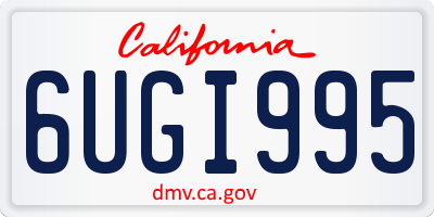 CA license plate 6UGI995