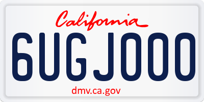 CA license plate 6UGJ000