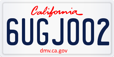 CA license plate 6UGJ002
