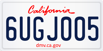 CA license plate 6UGJ005