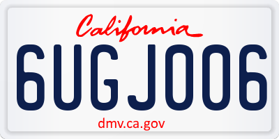 CA license plate 6UGJ006