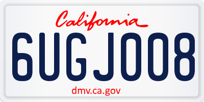 CA license plate 6UGJ008
