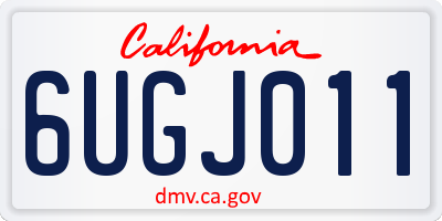 CA license plate 6UGJ011