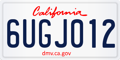 CA license plate 6UGJ012