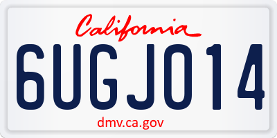 CA license plate 6UGJ014