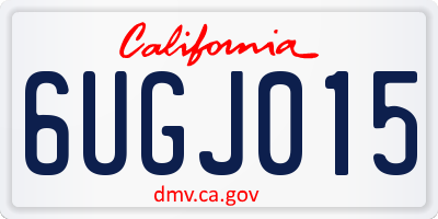CA license plate 6UGJ015