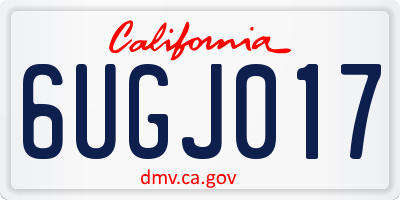 CA license plate 6UGJ017