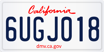 CA license plate 6UGJ018