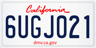 CA license plate 6UGJ021