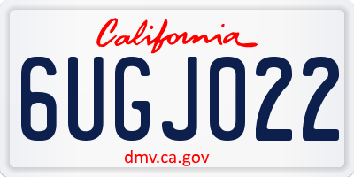 CA license plate 6UGJ022