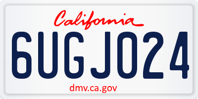 CA license plate 6UGJ024
