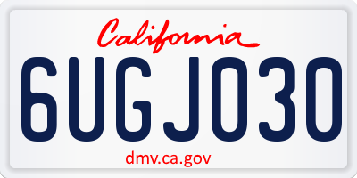 CA license plate 6UGJ030